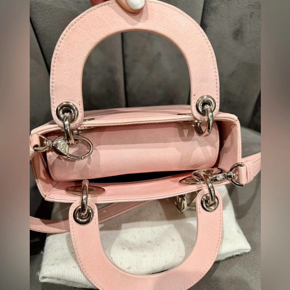 Mini Lady Dior Pink Embroidered Sequin Flowers shoulder Bag Christian Dior - Picture 5 of 17